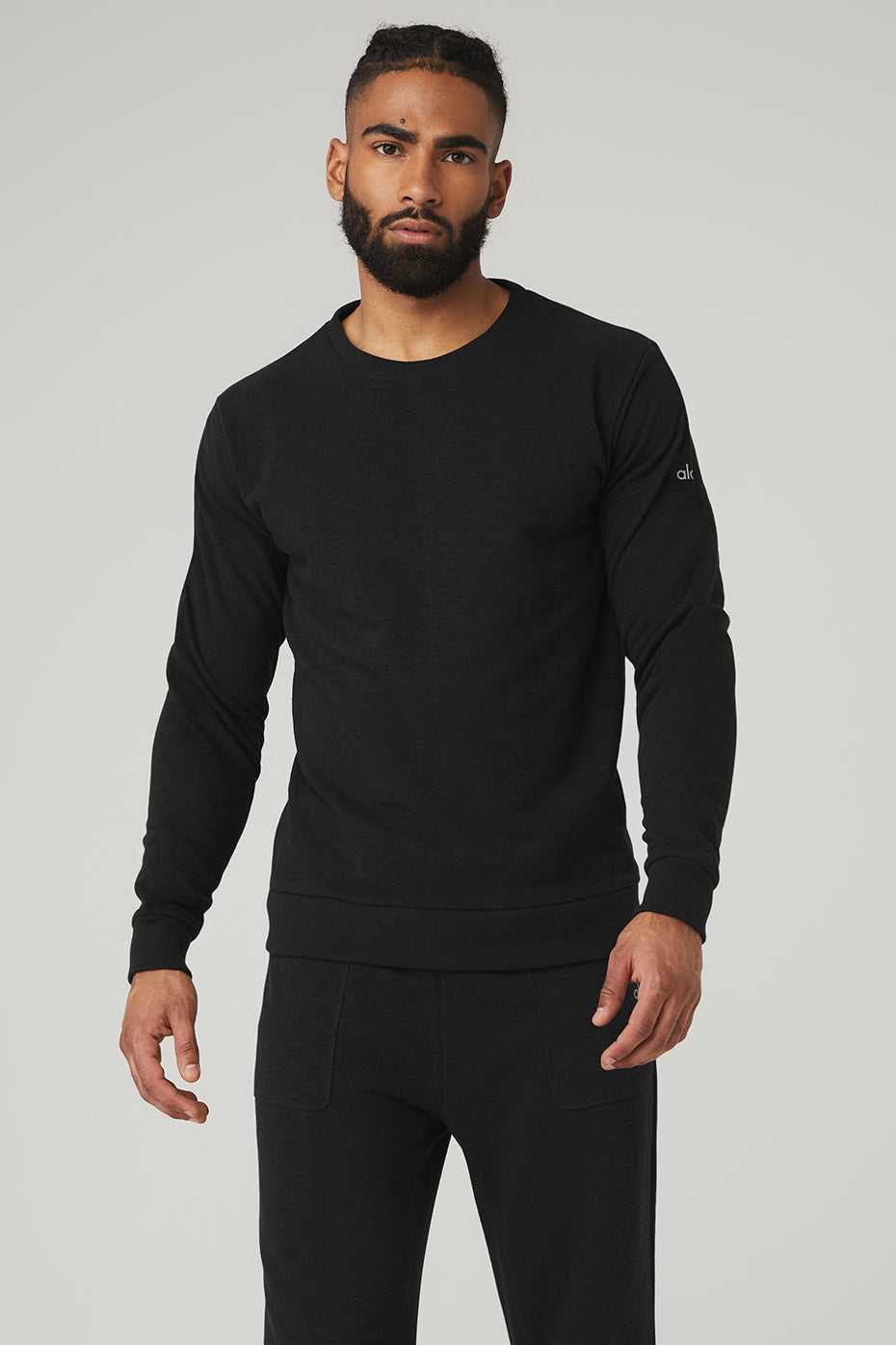 Alo Yoga USA Qualifier Crewneck Black | 1354086-GZ