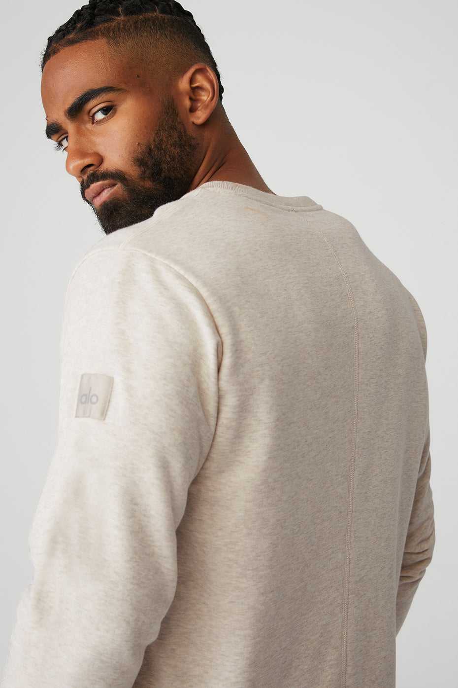 Alo Yoga USA Qualifier Crewneck Oatmeal Heather | 2096587-HY