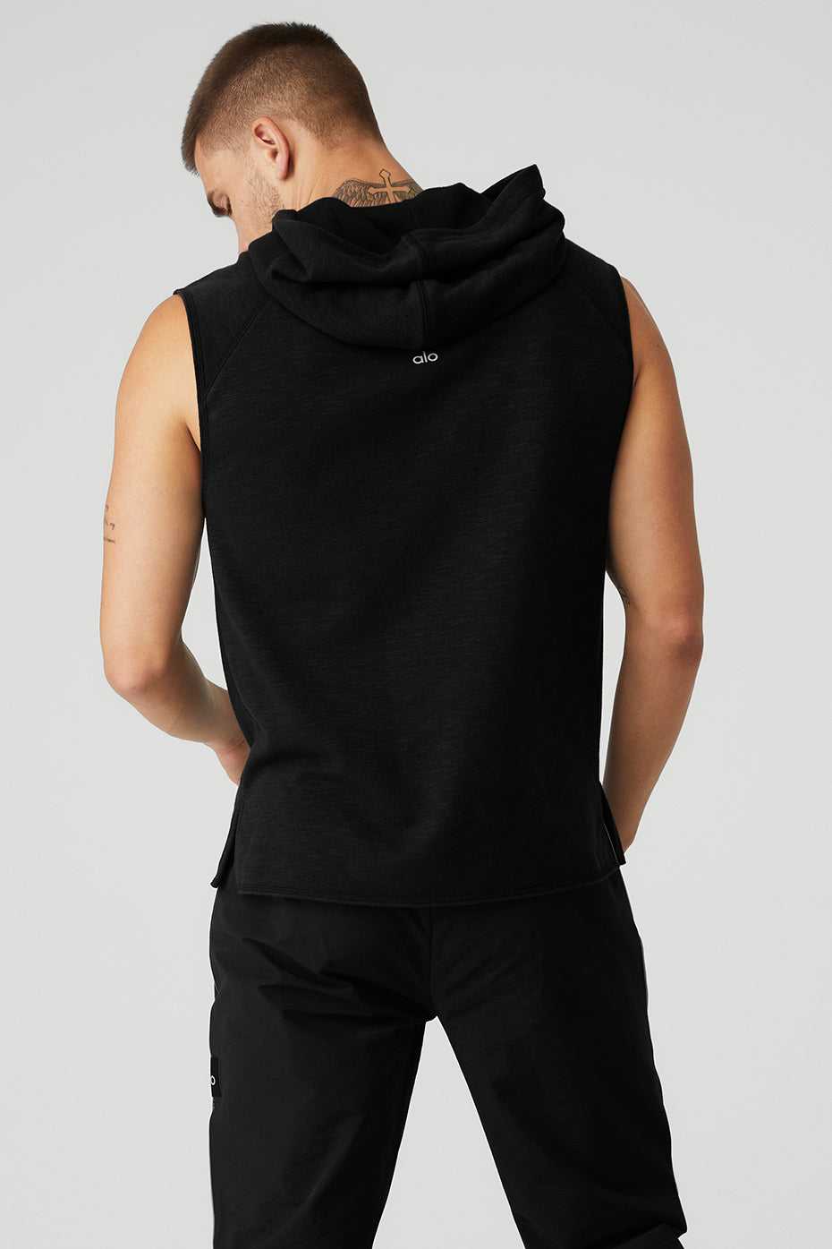 Alo Yoga USA Qualifier Sleeveless Black Slub | 2146859-YG