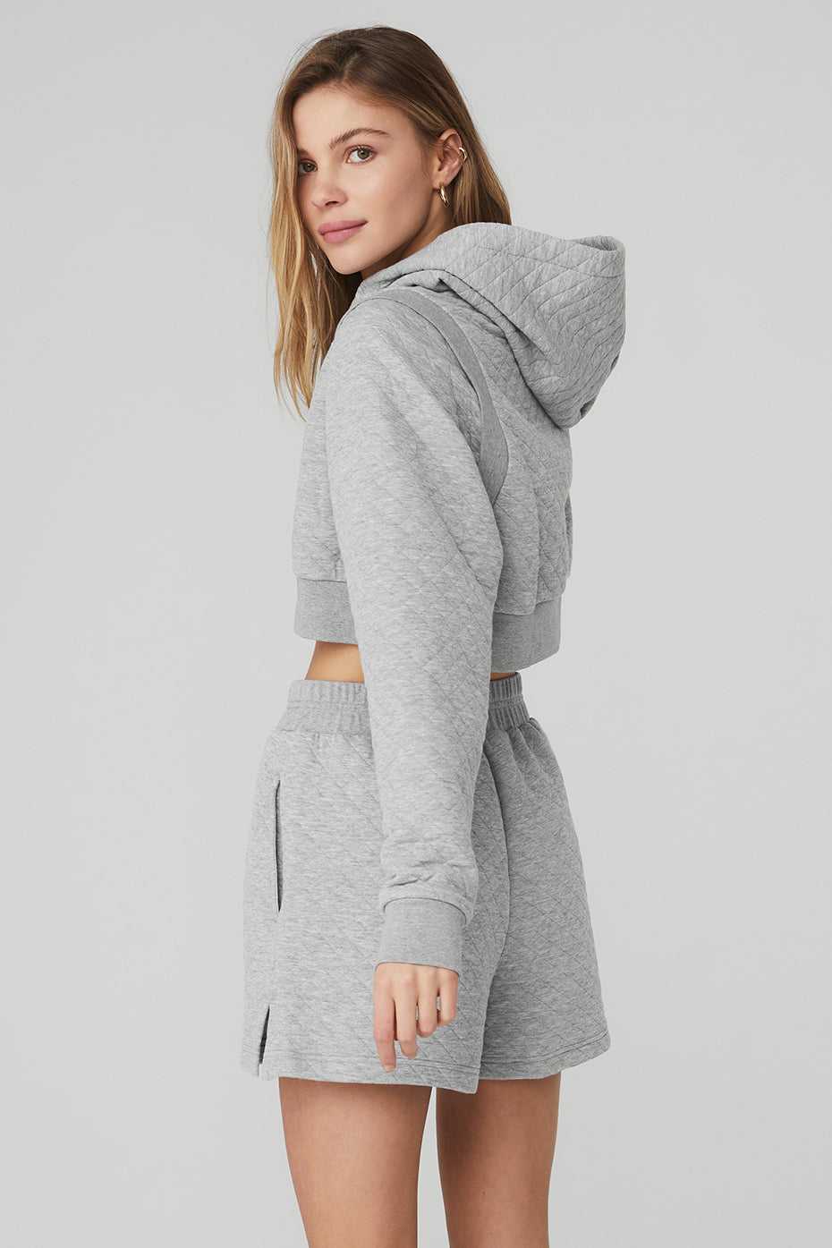 Alo Yoga USA Quilted Cropped Arena Athletic Grey | 4368125-VP