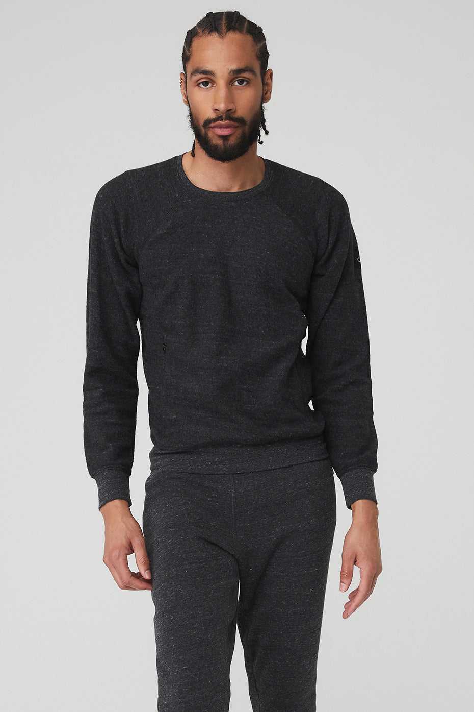 Alo Yoga USA Relaxed Crew Neck Charcoal | 7081924-GH