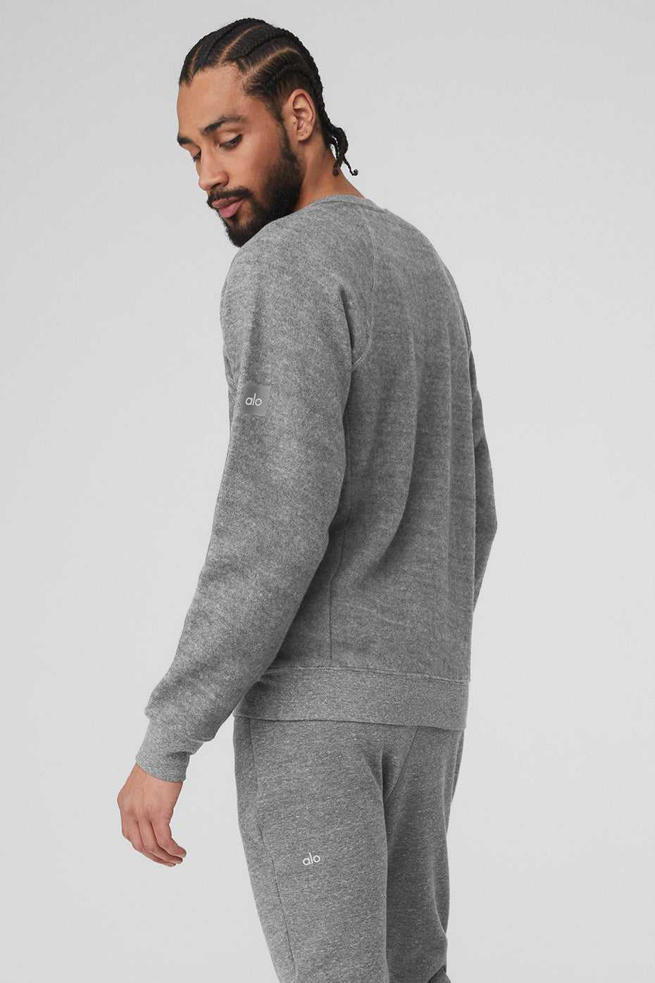 Alo Yoga USA Relaxed Crew Neck Grey | 9461730-JE