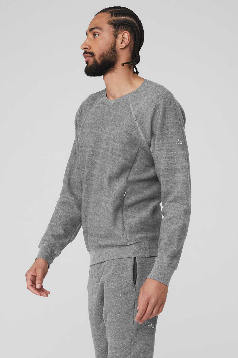 Alo Yoga USA Relaxed Crew Neck Grey | 9461730-JE