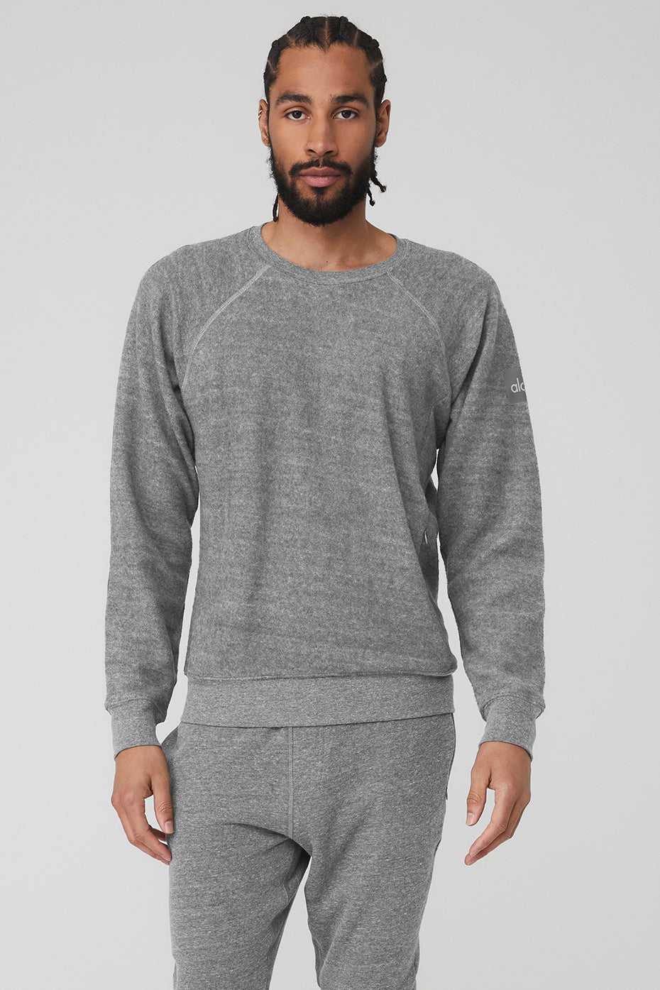 Alo Yoga USA Relaxed Crew Neck Grey | 9461730-JE