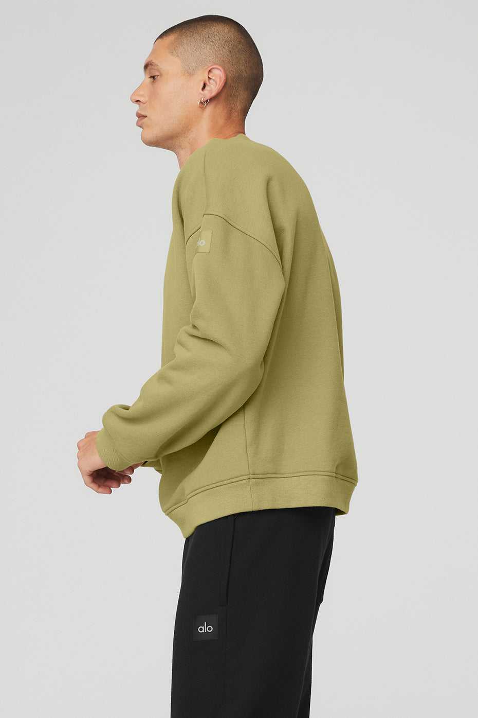 Alo Yoga USA Renown Heavy Weight Crew Neck Pullover Wasabi | 6789135-FT