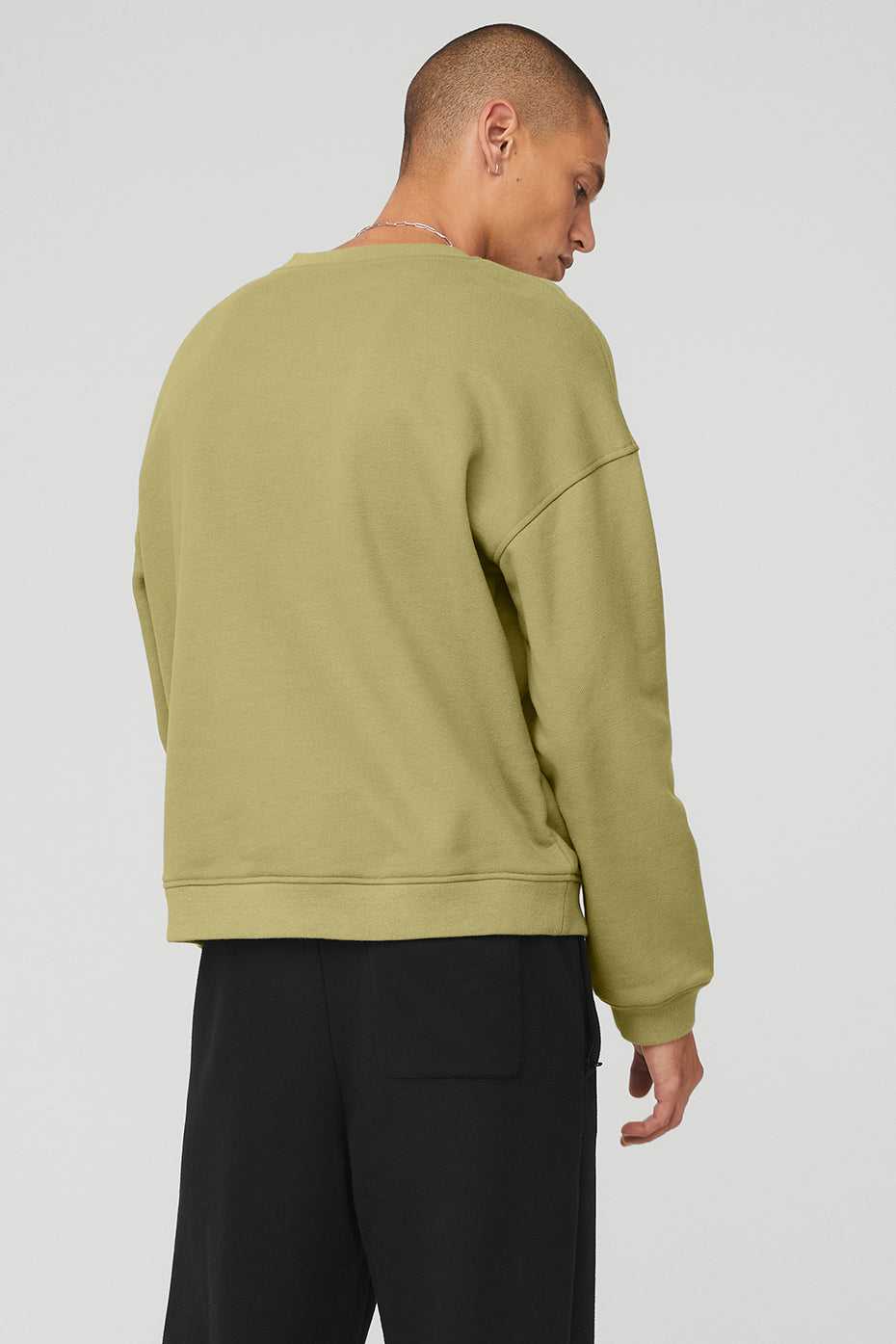 Alo Yoga USA Renown Heavy Weight Crew Neck Pullover Wasabi | 6789135-FT