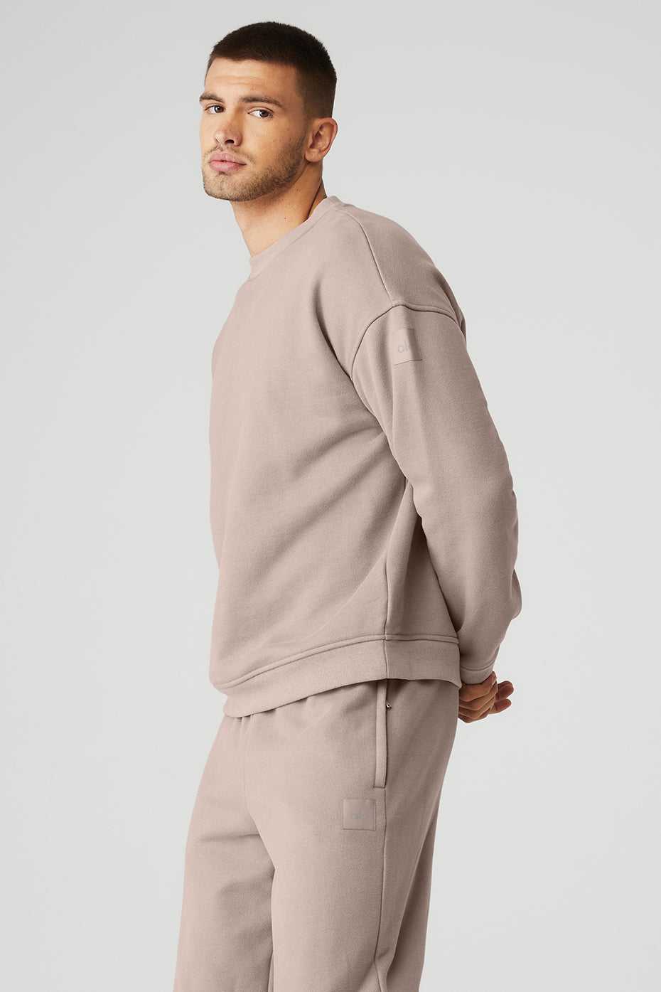 Alo Yoga USA Renown Heavy Weight Crew Neck Pullover Taupe | 8467921-EN