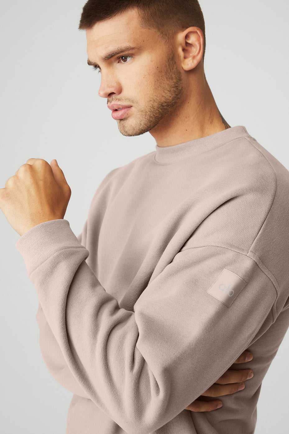 Alo Yoga USA Renown Heavy Weight Crew Neck Pullover Taupe | 8467921-EN