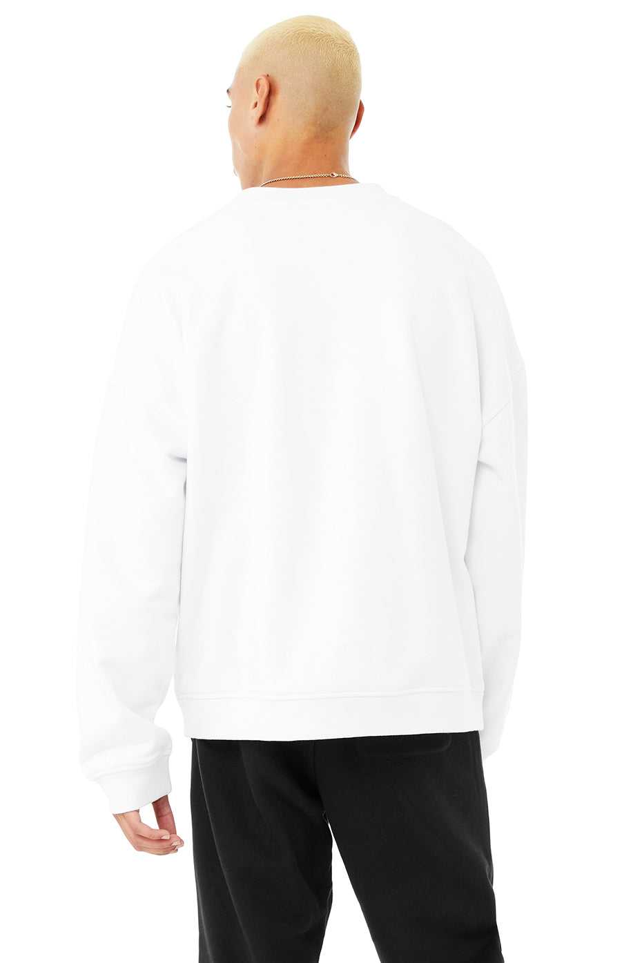 Alo Yoga USA Renown Heavy Weight Emblem Crew Neck Pullover White | 8350619-WS