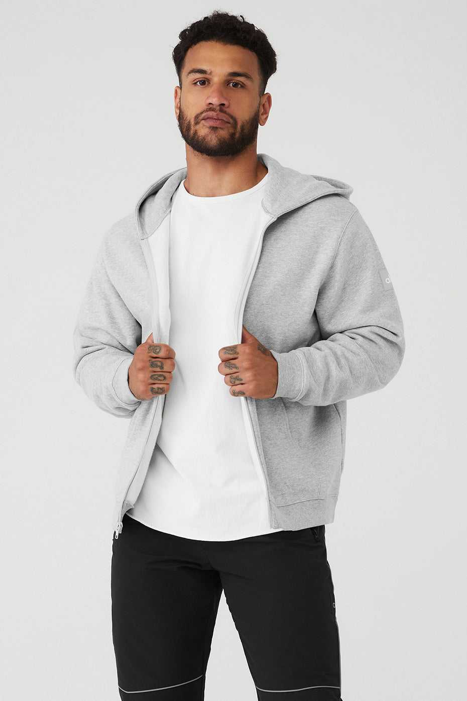 Alo Yoga USA Renown Heavy Weight Full Zip Athletic Grey | 7806251-QB