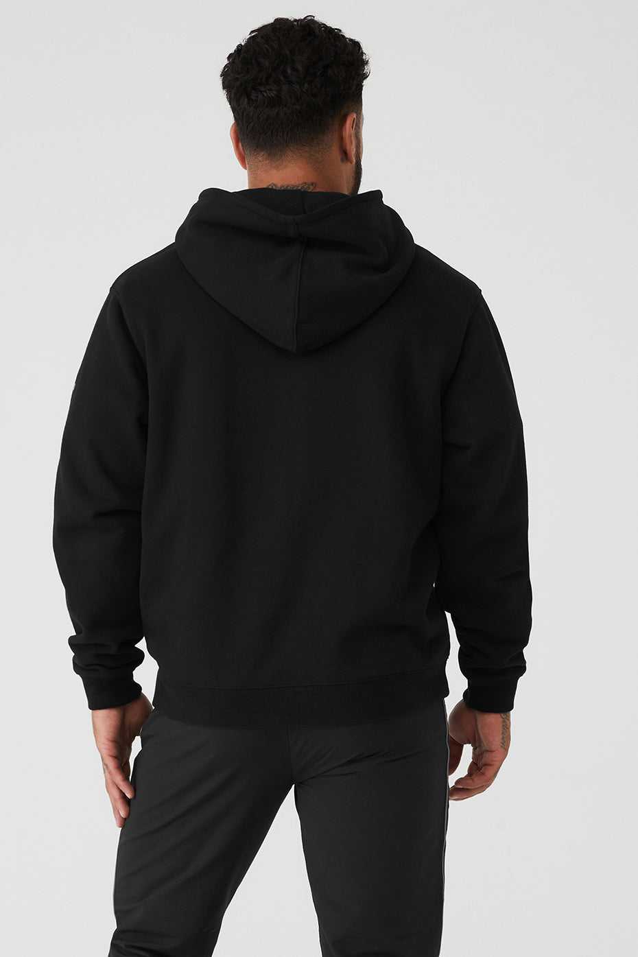 Alo Yoga USA Renown Heavy Weight Full Zip Black | 7925860-ZE