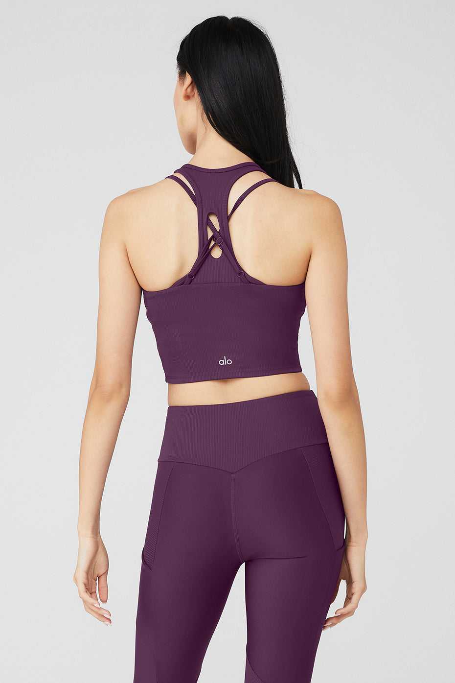 Alo Yoga USA Ribbed Airlift Enchanted Dark Plum | 5397842-RZ