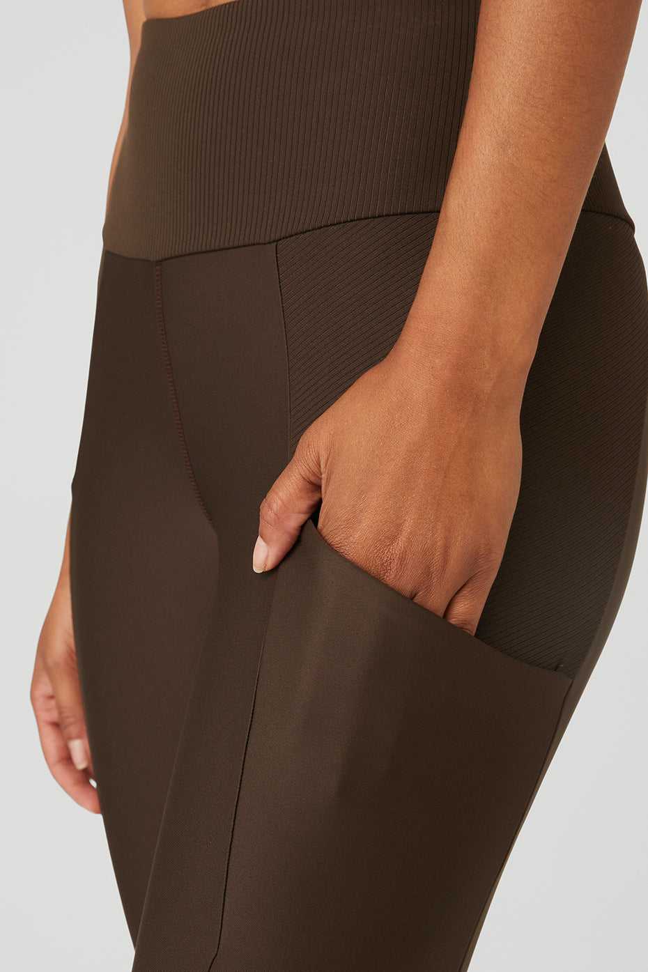 Alo Yoga USA Ribbed Airlift High-Waist Enchanted Espresso | 1596847-LV