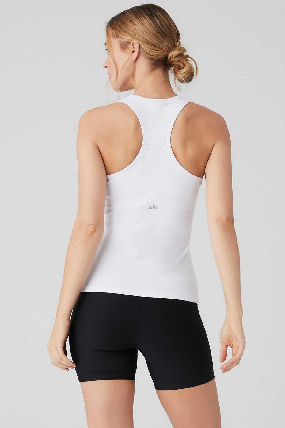 Alo Yoga USA Ribbed Aspire Full Length White | 2635147-BO