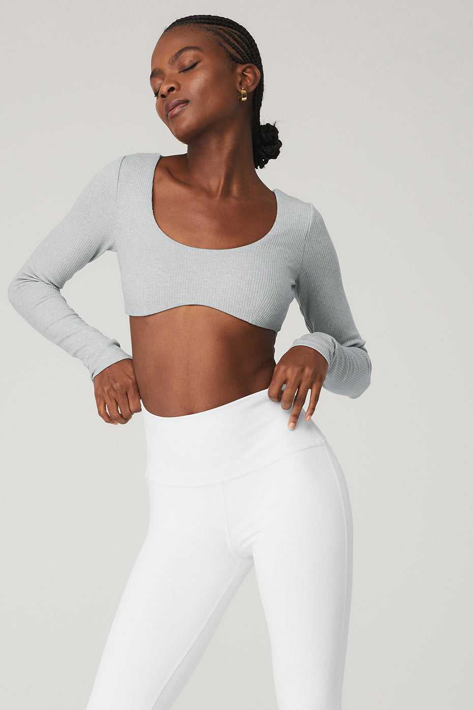 Alo Yoga USA Ribbed Defined Athletic Grey | 2146038-DQ