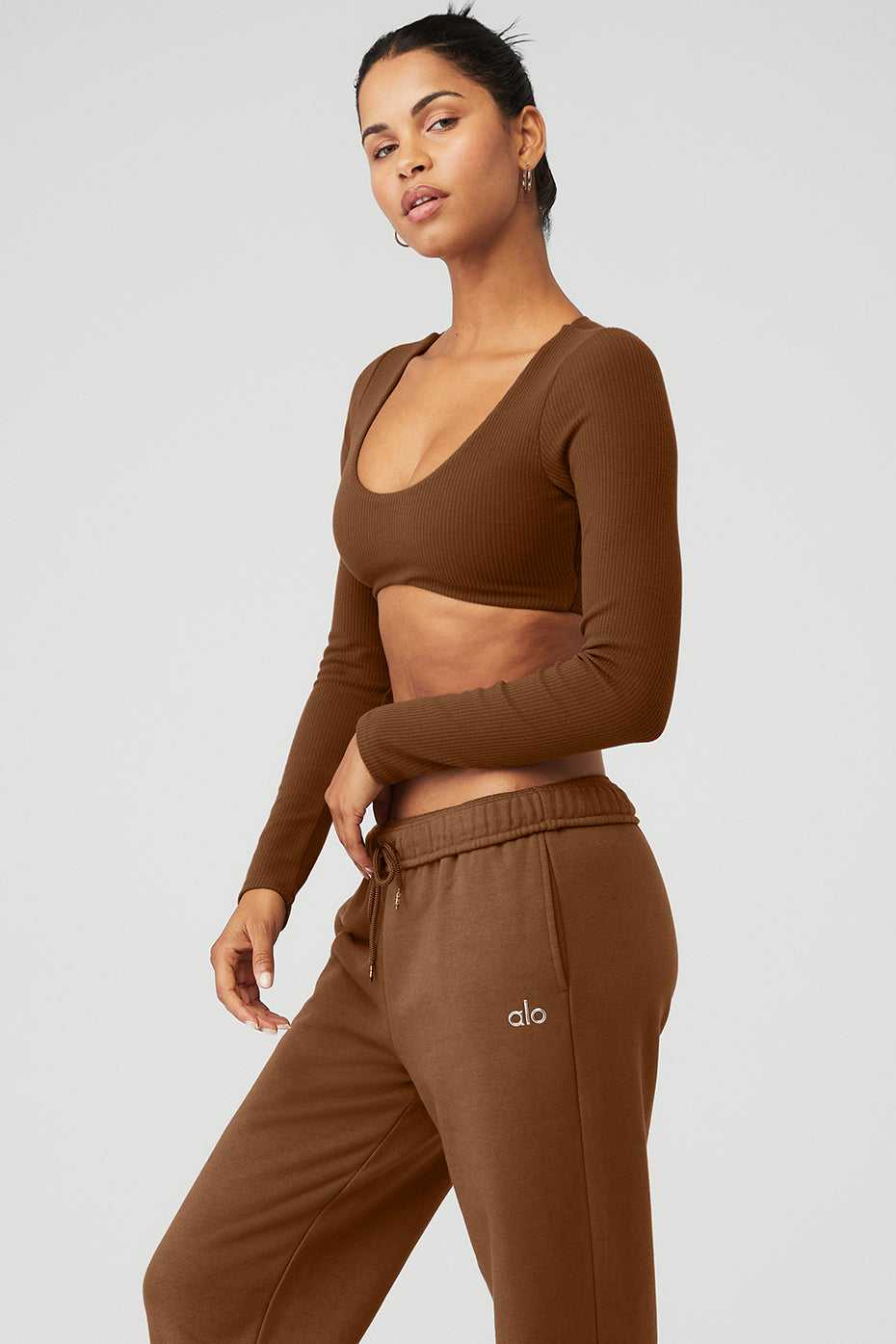 Alo Yoga USA Ribbed Defined Cinnamon Brown | 6540829-RP