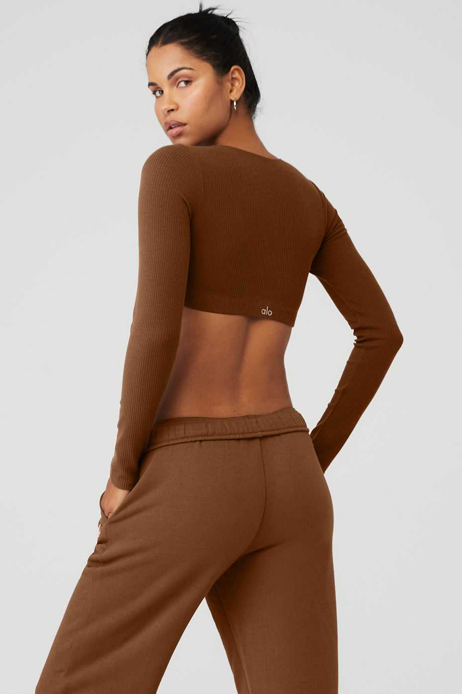 Alo Yoga USA Ribbed Defined Cinnamon Brown | 6540829-RP