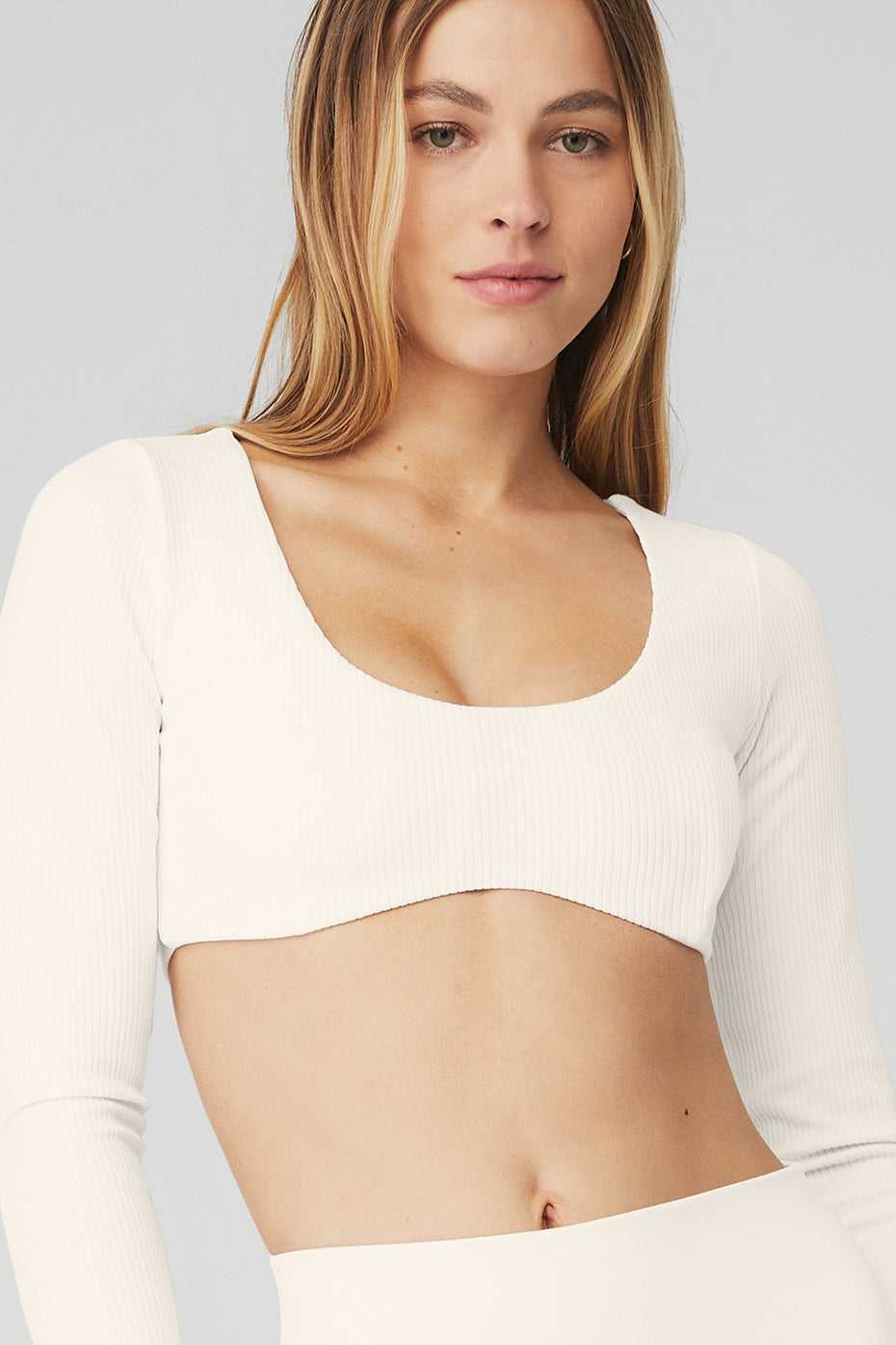 Alo Yoga USA Ribbed Defined Ivory | 7518029-CA