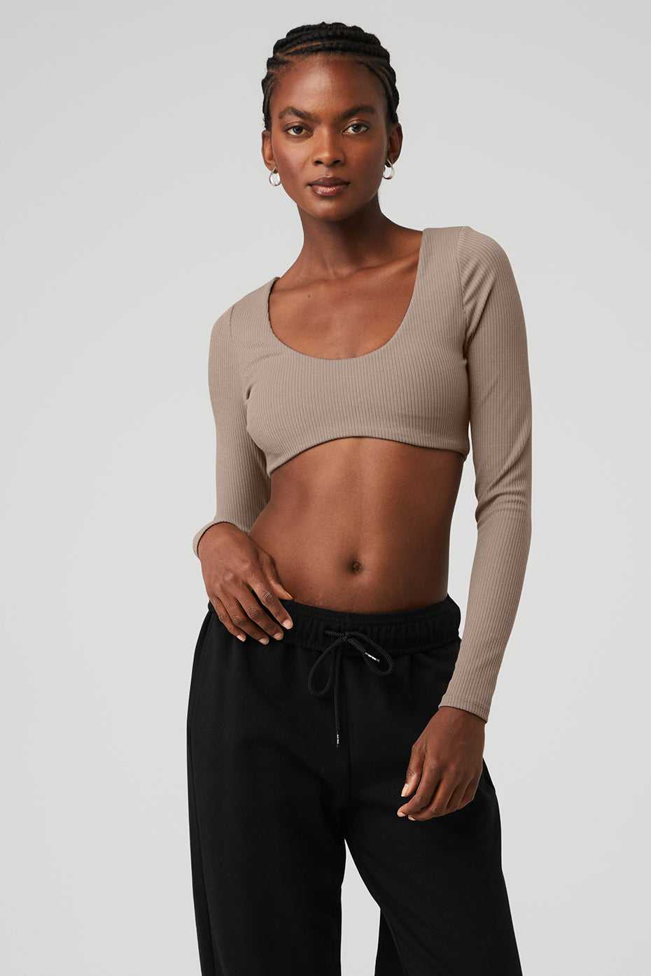 Alo Yoga USA Ribbed Defined Taupe | 9163728-PR