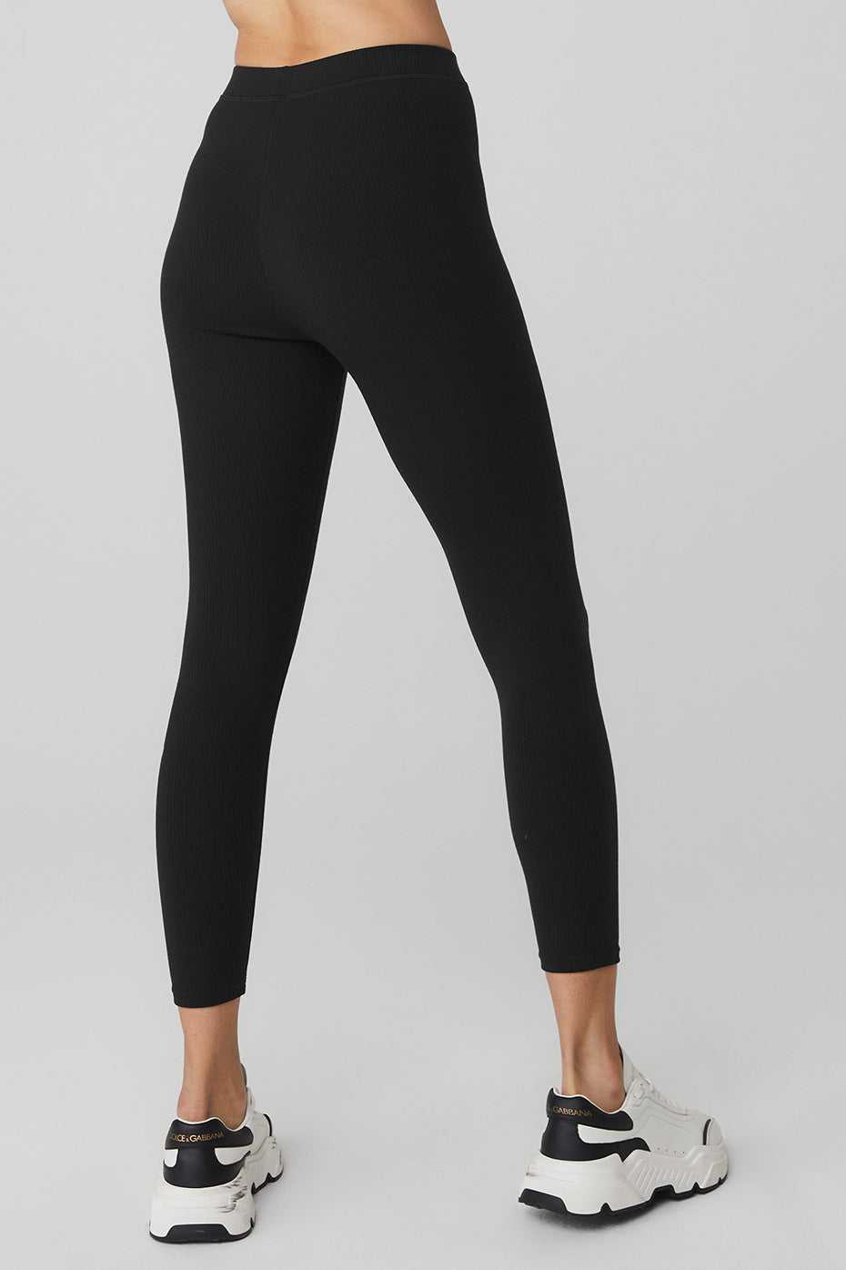 Alo Yoga USA Ribbed High-Waist Blissful Black | 3479052-GV