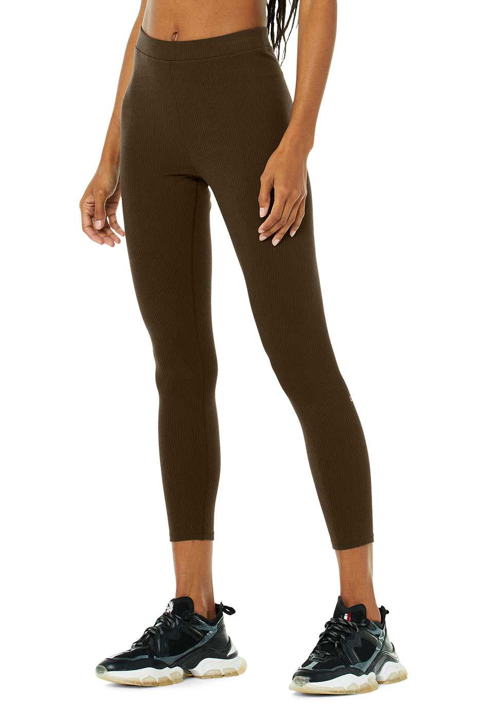 Alo Yoga USA Ribbed High-Waist Blissful Espresso | 7403819-JB