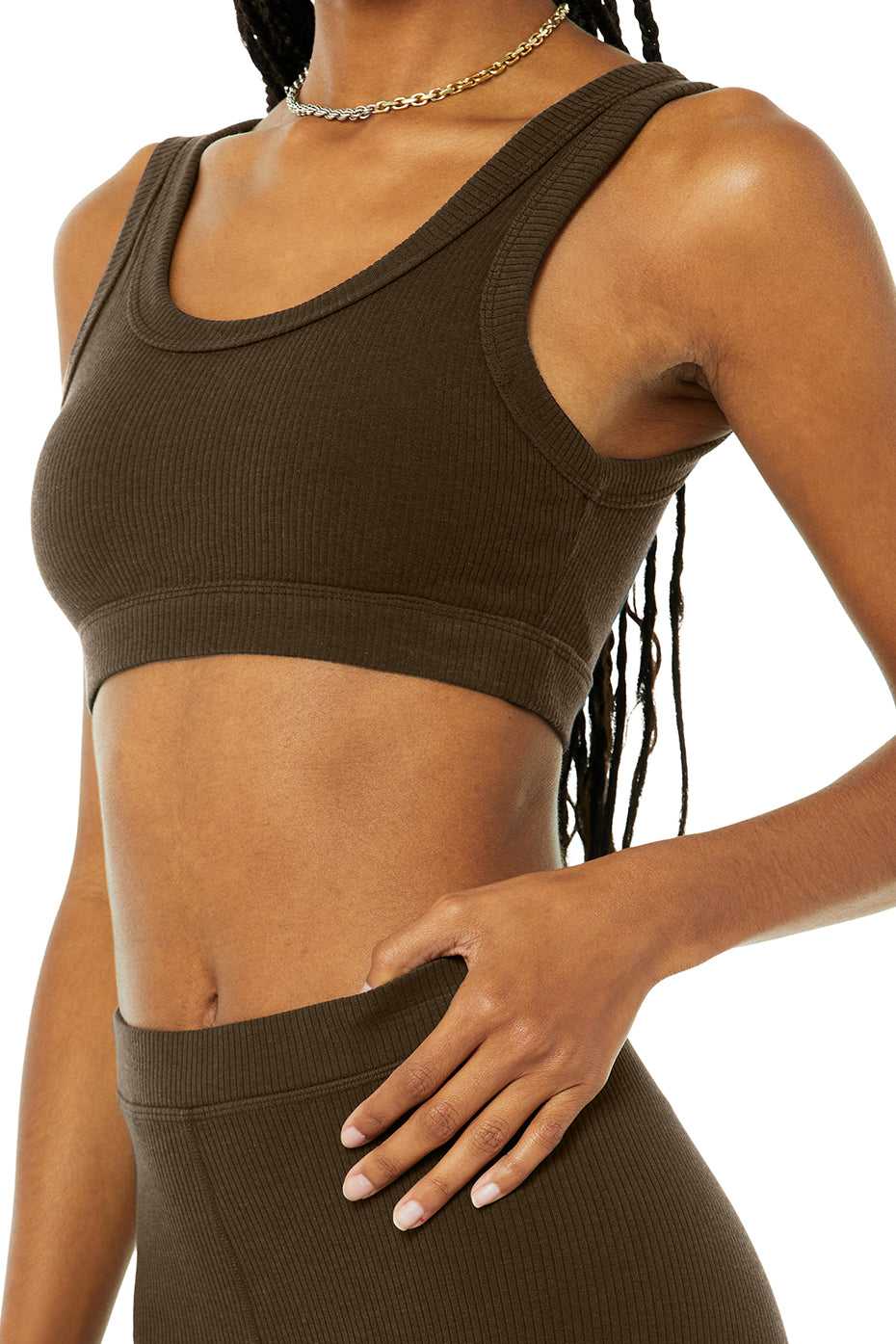 Alo Yoga USA Ribbed High-Waist Blissful Espresso | 7403819-JB