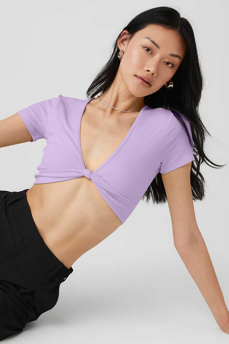 Alo Yoga USA Ribbed Knotty Violet Skies | 7940862-OF