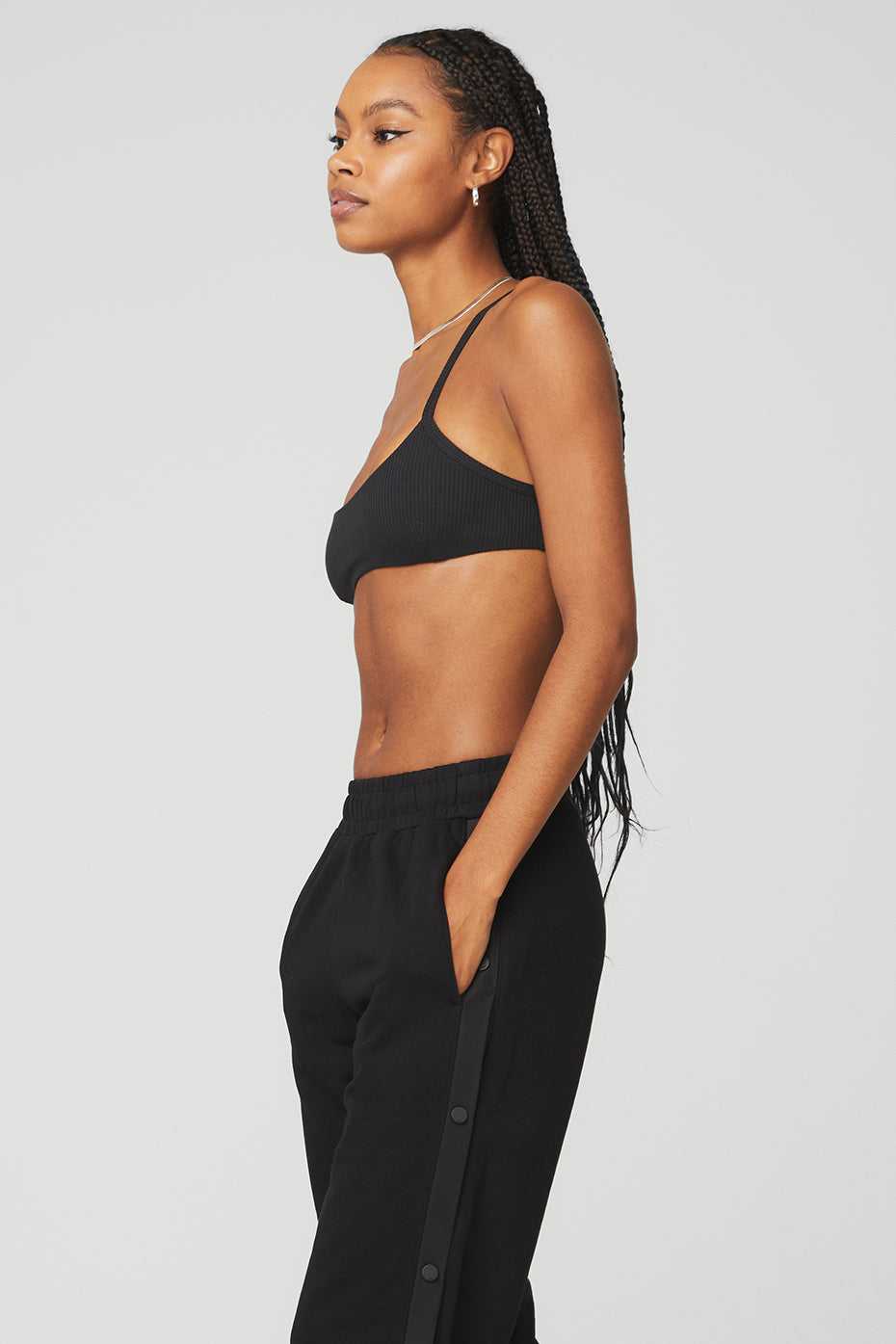 Alo Yoga USA Ribbed Manifest Black | 6340857-SO