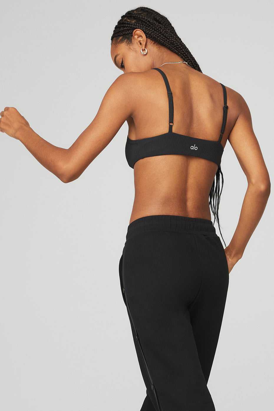 Alo Yoga USA Ribbed Manifest Black | 6340857-SO