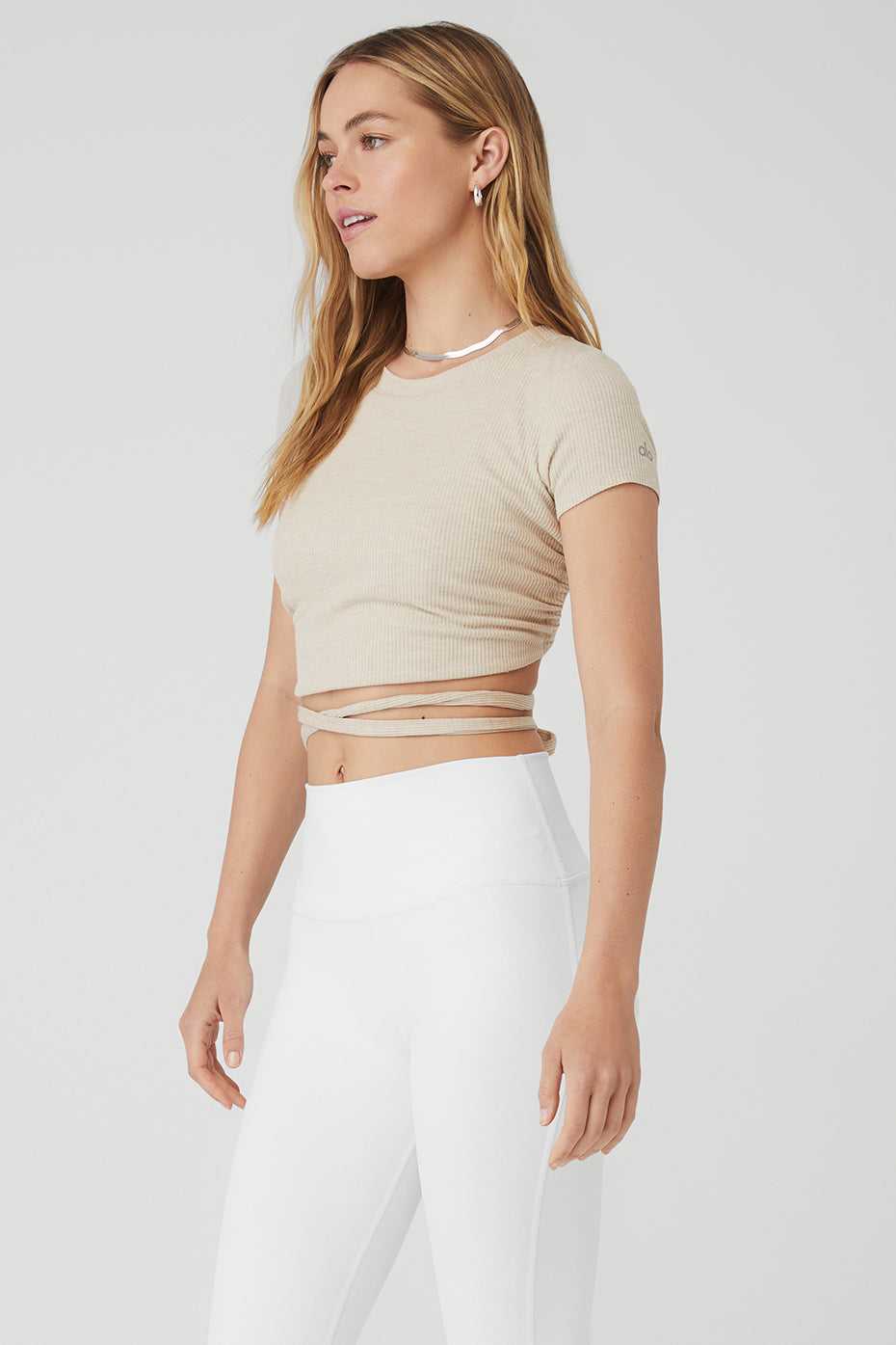 Alo Yoga USA Ribbed Manifest Oatmeal Heather | 4135609-SD