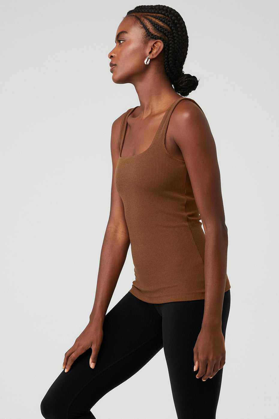 Alo Yoga USA Ribbed Minimalist Cinnamon Brown | 4705361-YT