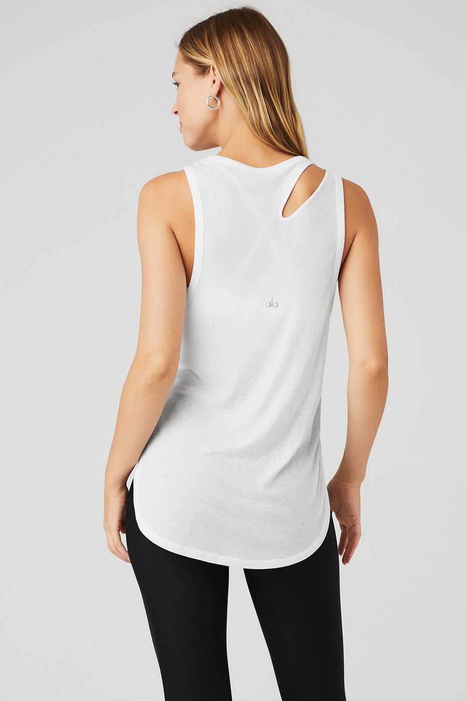 Alo Yoga USA Ribbed Peak White | 0459736-KI