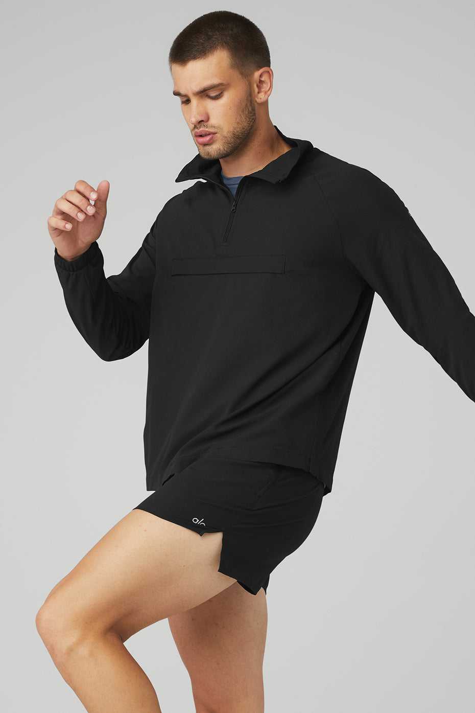 Alo Yoga USA Ripstop 1/4 Zip On-Set Black | 3956748-DQ