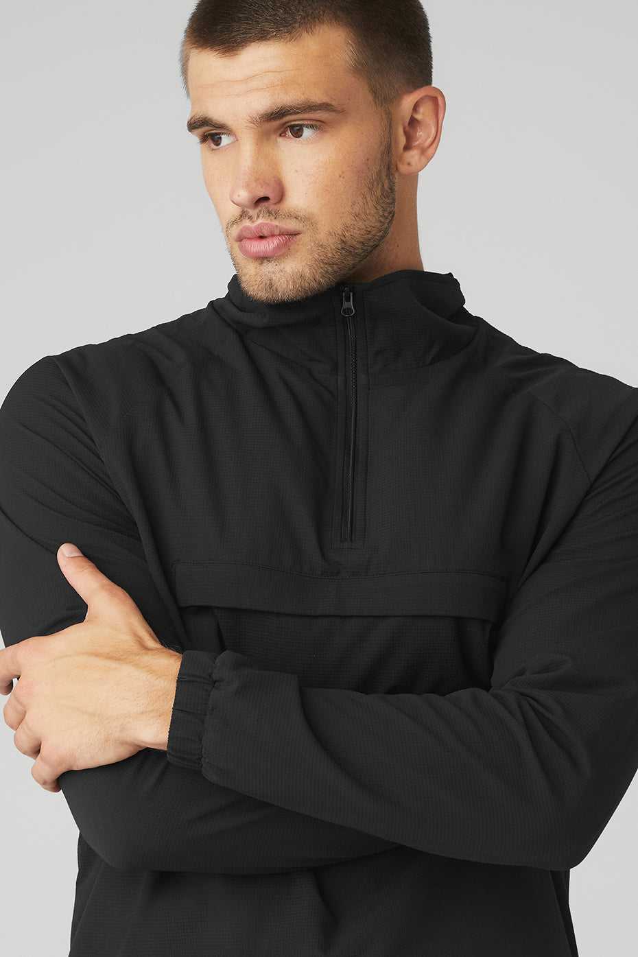 Alo Yoga USA Ripstop 1/4 Zip On-Set Black | 3956748-DQ