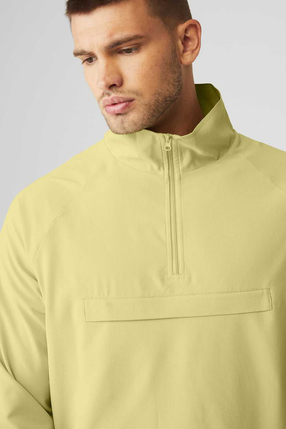 Alo Yoga USA Ripstop 1/4 Zip On-Set Dusty Yellow | 0567182-BC