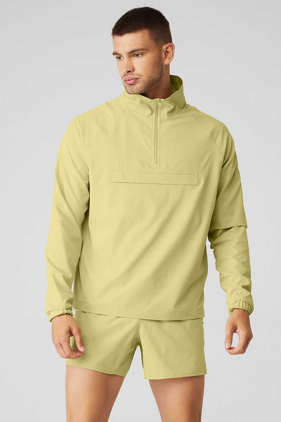 Alo Yoga USA Ripstop 1/4 Zip On-Set Dusty Yellow | 0567182-BC