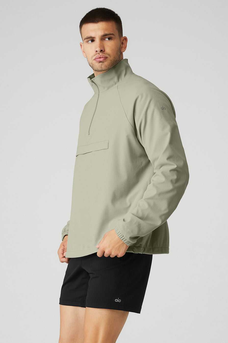 Alo Yoga USA Ripstop 1/4 Zip On-Set Limestone | 2854076-SY