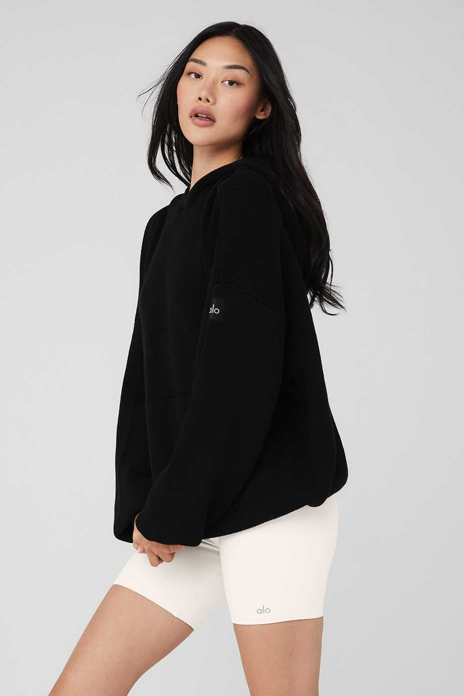 Alo Yoga USA Scholar Hooded Sweater Black | 7042639-TK