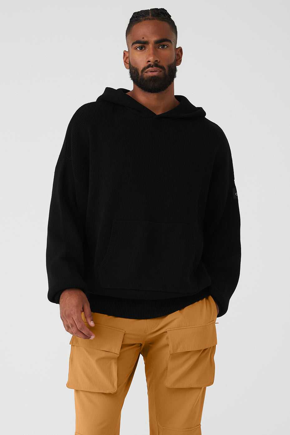 Alo Yoga USA Scholar Hooded Sweater Black | 2163940-NR