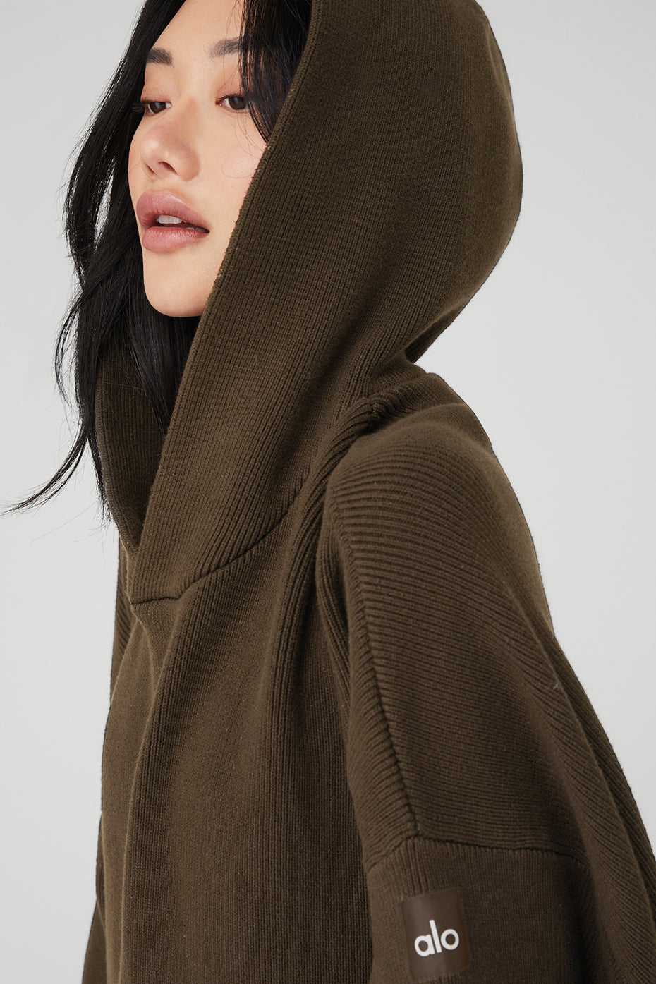 Alo Yoga USA Scholar Hooded Sweater Espresso | 1029435-NZ