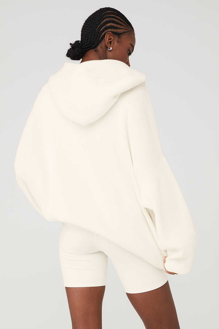 Alo Yoga USA Scholar Hooded Sweater Ivory | 4283706-LB