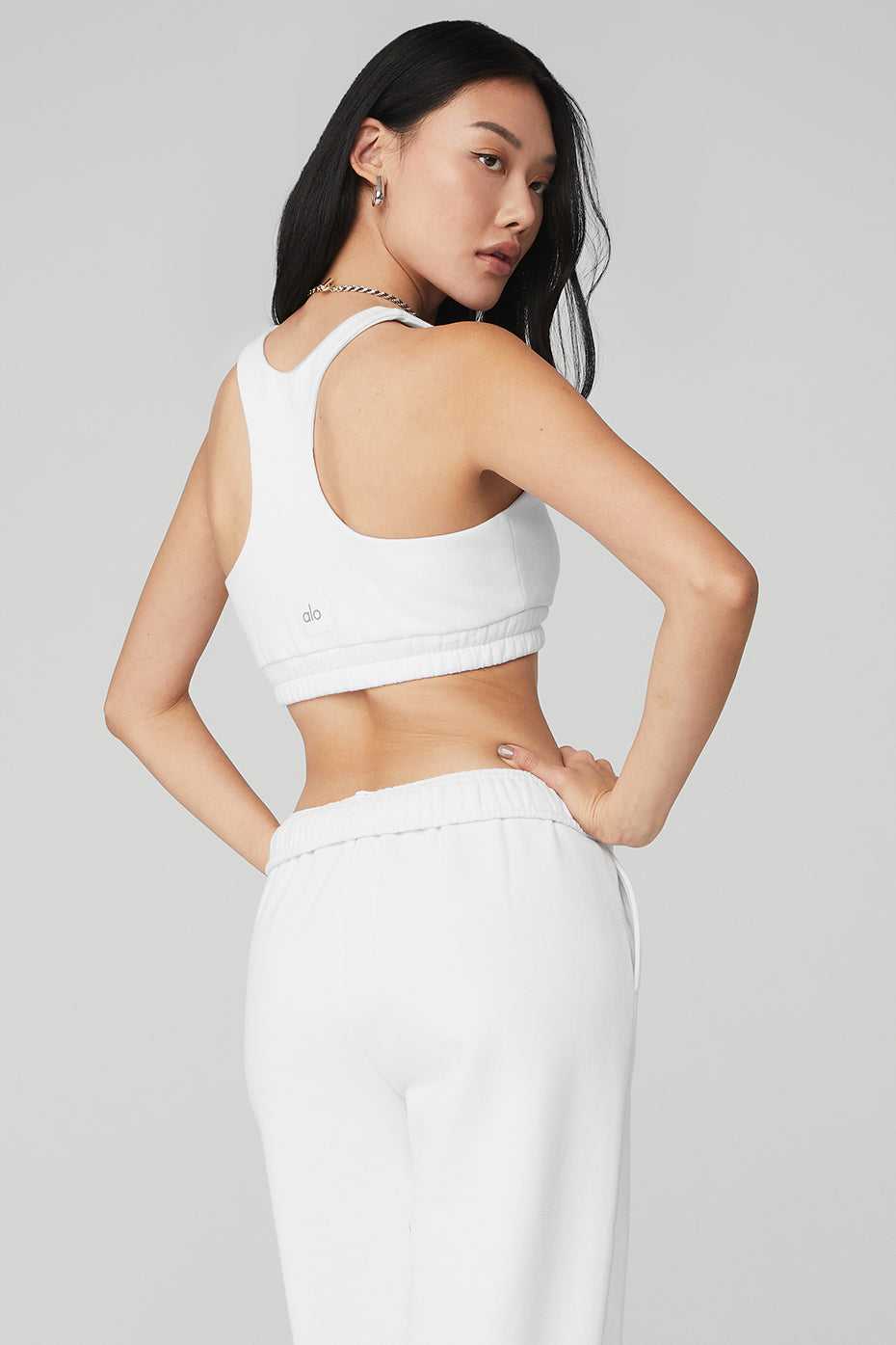 Alo Yoga USA Scoop Neck White | 2745638-NY