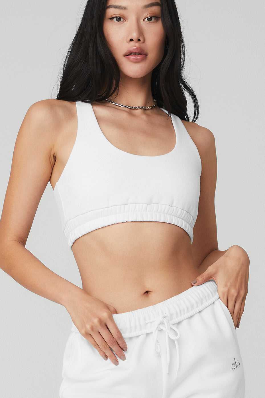 Alo Yoga USA Scoop Neck White | 2745638-NY