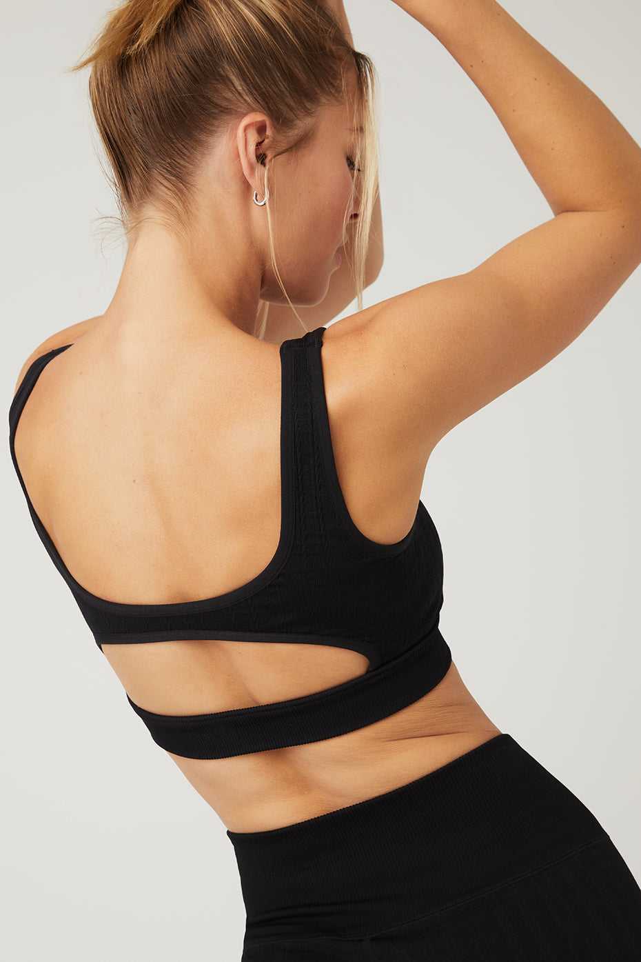 Alo Yoga USA Seamless Cable Knit Black | 7280614-NX