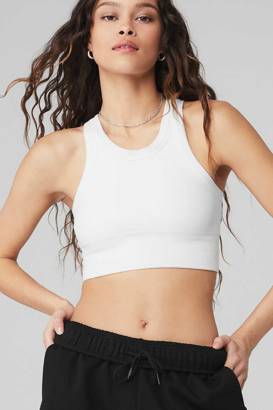 Alo Yoga USA Seamless Delight High Neck White | 8071329-PM