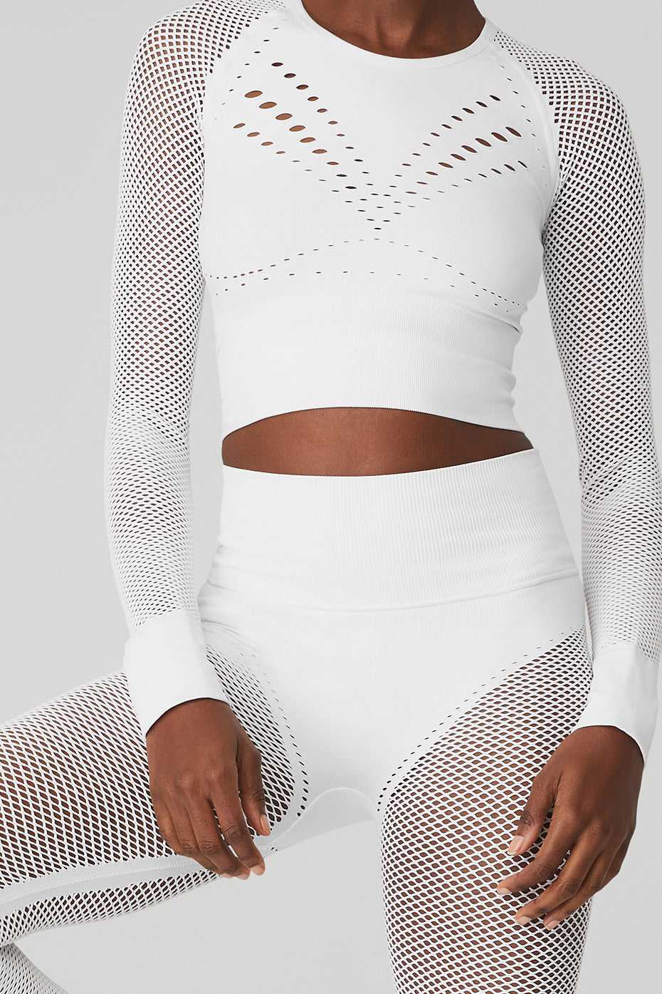 Alo Yoga USA Seamless High-Waist Limitless Open Air White | 1085974-MI