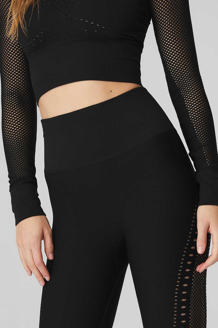 Alo Yoga USA Seamless High-Waist Open Air Black | 7652491-RX