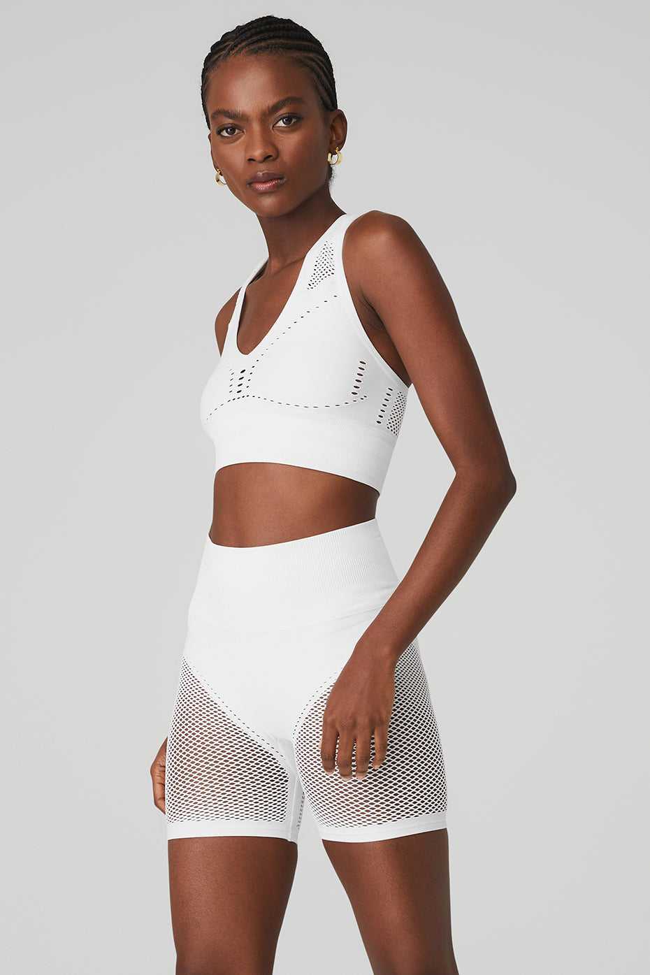 Alo Yoga USA Seamless Open Air White | 3279180-UM