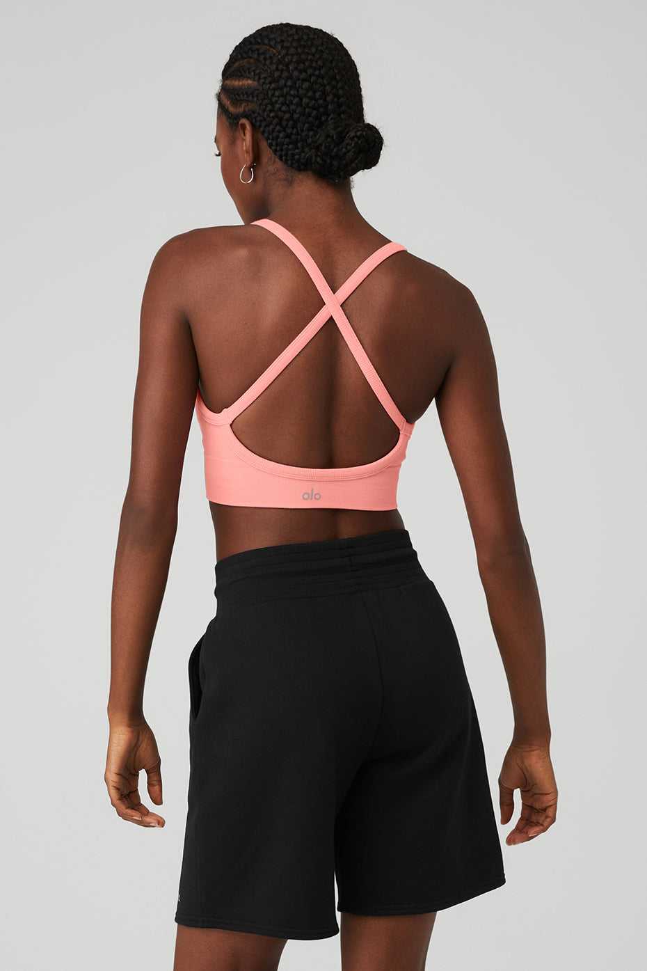 Alo Yoga USA Seamless Ribbed Low Back Strawberry Lemonade | 1394208-ZP