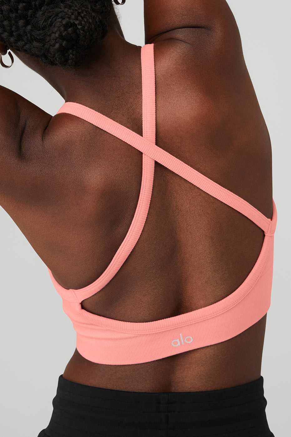 Alo Yoga USA Seamless Ribbed Low Back Strawberry Lemonade | 1394208-ZP